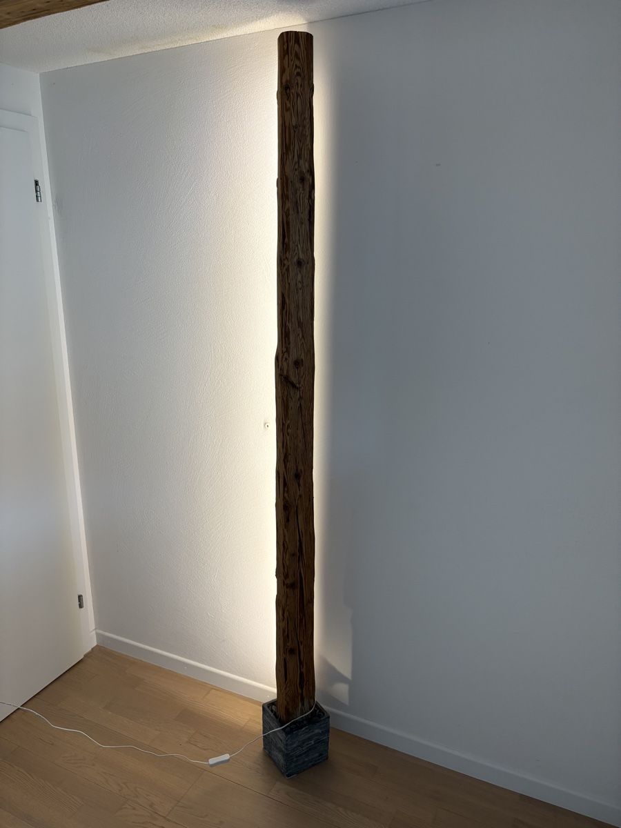 Lampade: Stehlampe - Altholzstamm mit LED-Streifen – Usato da Wald ZH venduto da eli_y6cn