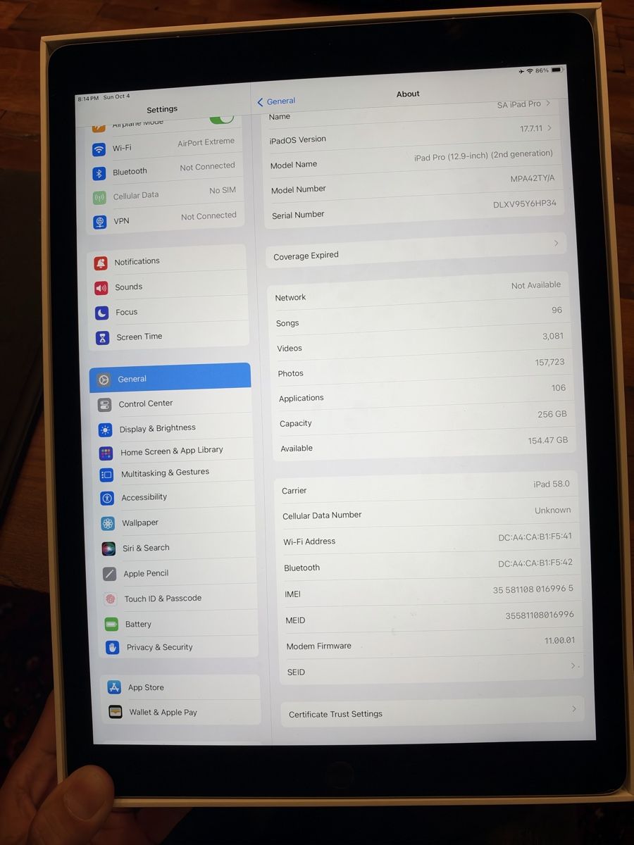 Apple Tablettes PC: iPad Pro 12.9 256GB 4G 2nd generation – D'occasion à Zürich par rawandworn 4
