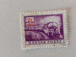 Original Ungarn Briefmarke, 2F Porto, Zug Motiv, 1973