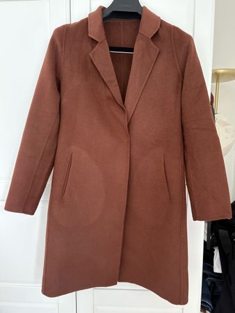 Brown Wool Coat, Perfect for Autumn, Size Medium