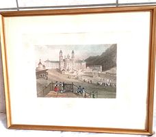 Das Kloster Einsiedeln  Kolorierte Lithograpie, sehr alt