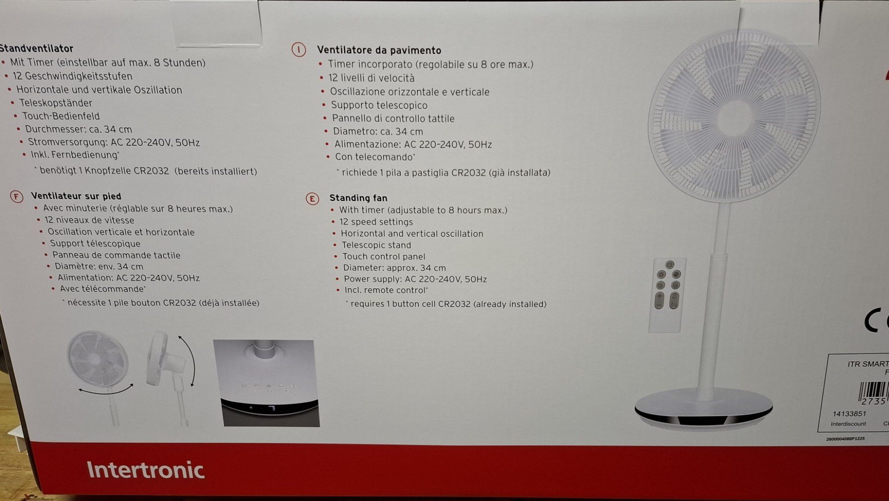 Ventilatoren: STANDVENTILATOR mit Fernbedienung – Neu und originalverpackt aus Romanshorn von leogala 1