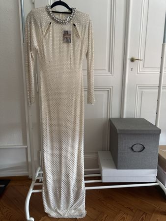 Self-Portrait Cream Sequin Cut-out Maxi Dress Size 10