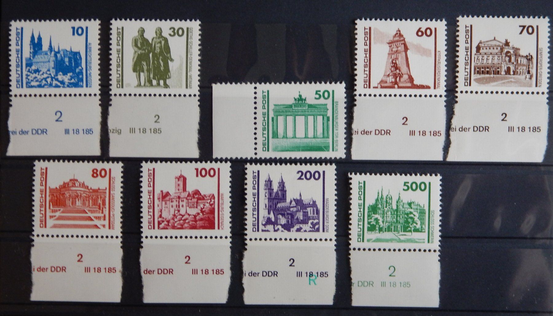 Tutti i francobolli: DDR Kat. 3344-3352 ** 1990 – Usato da Zürich venduto da Muehlekauf