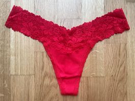Victoria’s Secret PINK Cotton Lace Thong M NEW