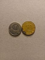 Lot de deux pièces de monnaie Lituanie 1 Litas 50 Centu