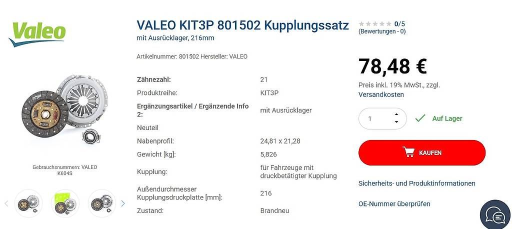 Toyota Alle Autoersatzteile: Toyota Yaris Kupplungssatz – Neu und originalverpackt aus Schliern b. Köniz von Suena1 1