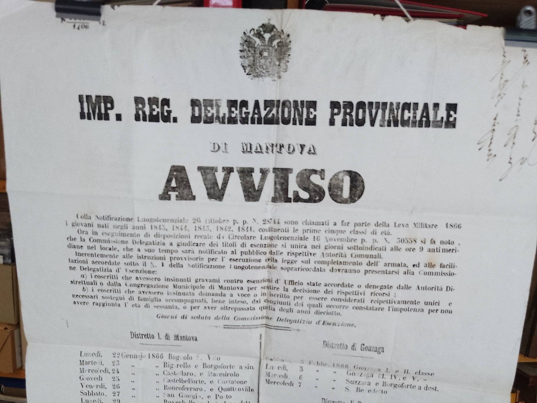 Dokumente: Italia - Mantova - 1865 – Gebraucht aus Sorengo von 74in 2