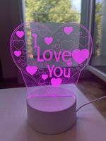 3D Night Light / LED Nachttischlampe "I Love You" Herz – OVP