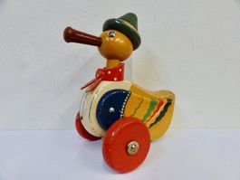 hübsches Nachziehtier ENTE Vintage 40er 50er