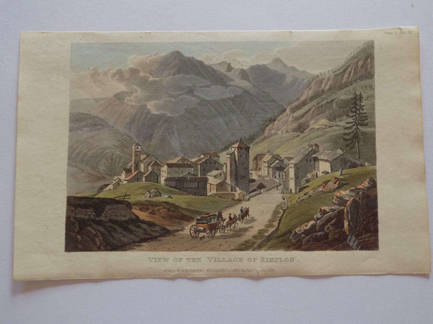 Gravures: View village Simplon Valais – D'occasion à Risch par Rischli15