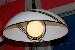 Lampe suspension réglable, vintage blanche et noire