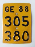 Velonummer GE 88 gelb Mofanummer Mofaschild Plaque Mofa