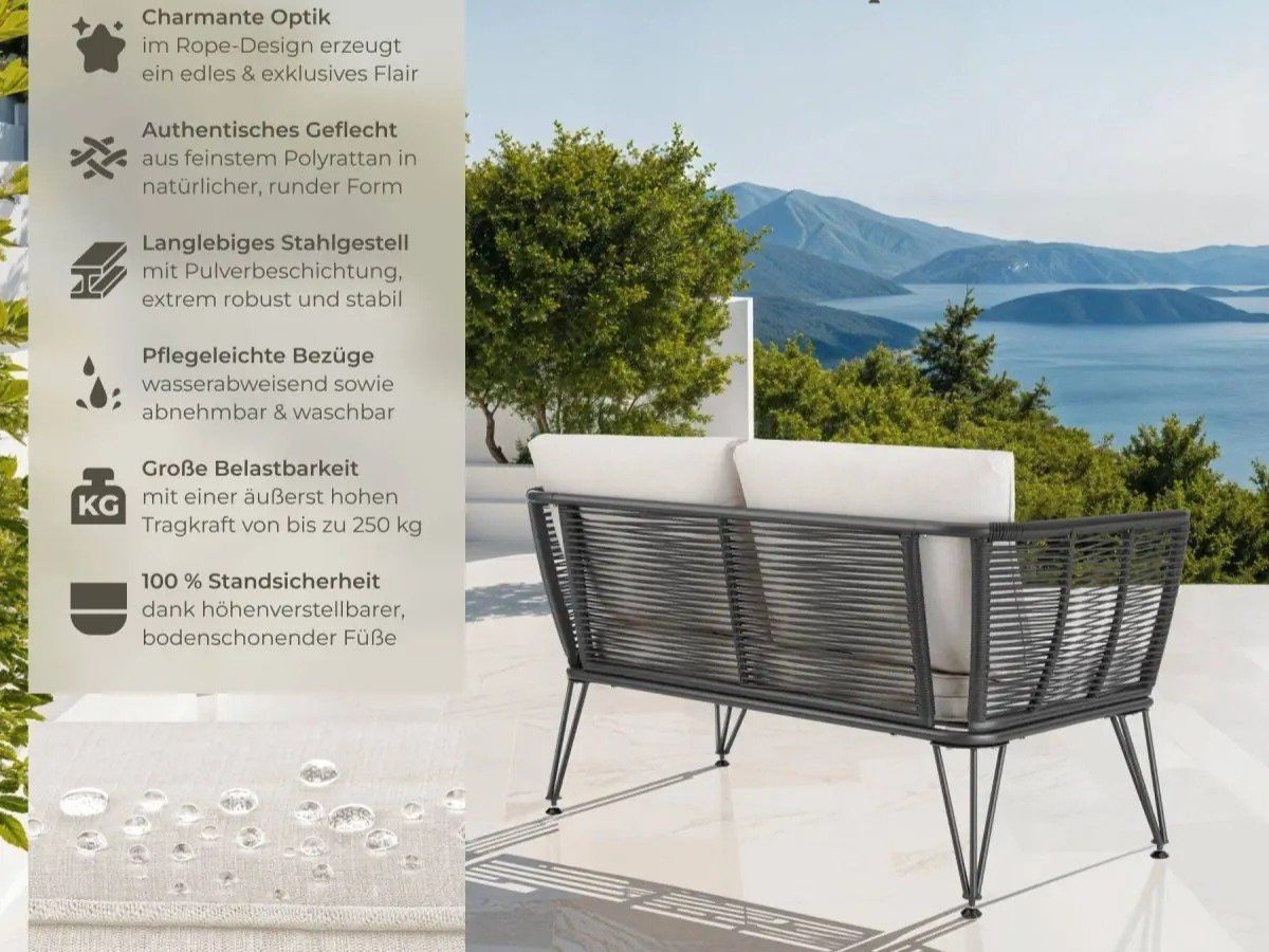 Divani: Garten Loungesofa Rope Design mit Polyrattan VELTORA – Nuovo e nell'imballaggio originale da Lachen SZ venduto da sw3zzy 1