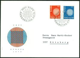 1970_FDC Europa-Marke; SBK 481 - 482, gelaufen, verschlossen