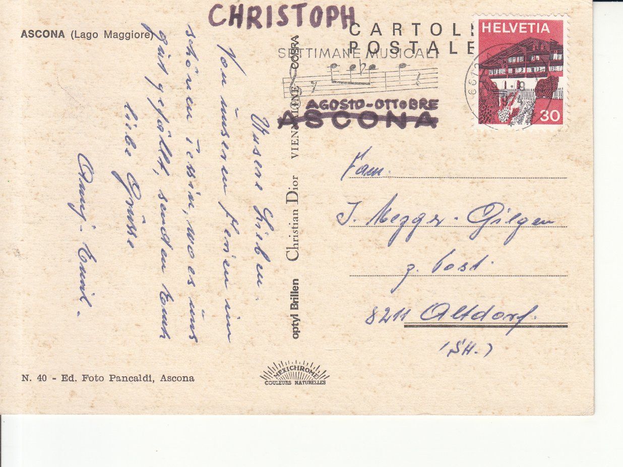 Cartoline postali: Ascona 1974 – Usato da Bürglen TG venduto da StampGraf 1