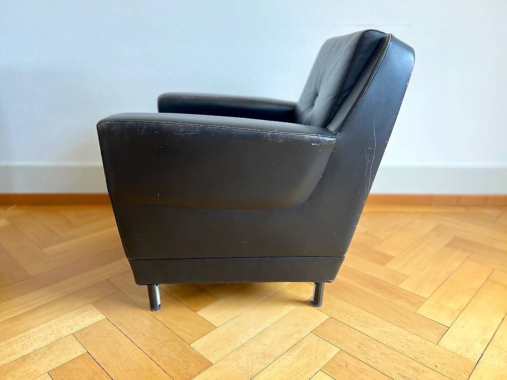 Poltrone: 2 Vintage Ledersessel schwarz – Usato da Biel/Bienne venduto da lef_2jnx 3