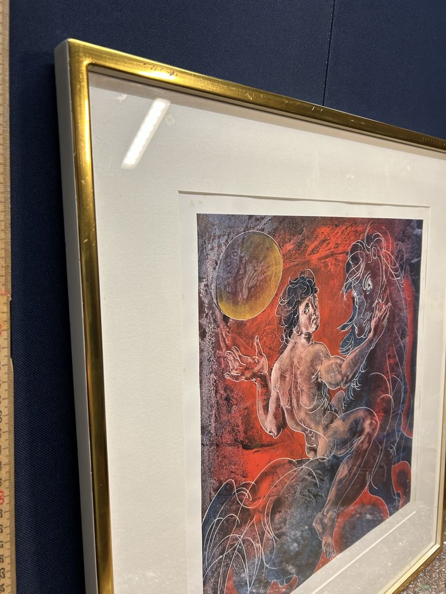 Grafiken & Lithographien: Hans Erni Original Lithographie mit Blattgoldrahmen – Gebraucht aus Ibach von heifla 4