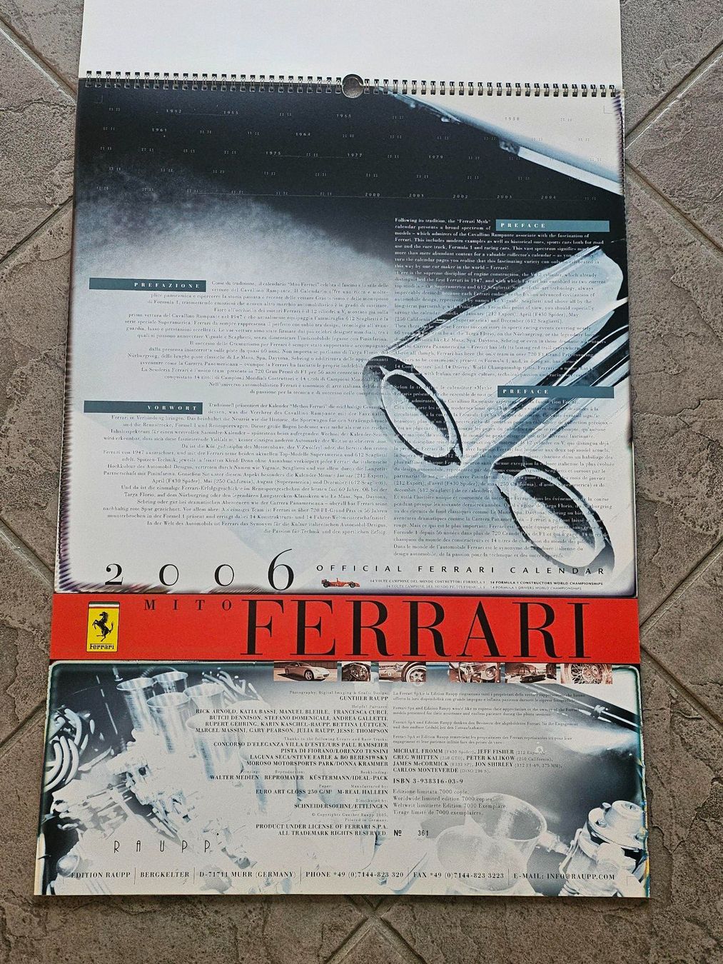 Ferrari Calendari: Raupp Ferrari Kalender 2006 – Usato da Kollbrunn venduto da equipe-bachofner.ch 1