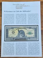 Kuriositäten auf Banknote Willkommen im Club der Millionäre!