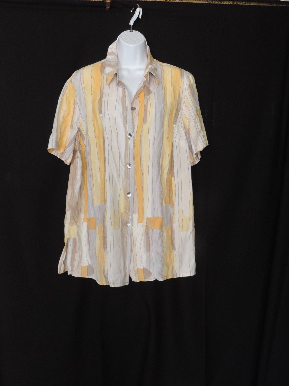 Blusen: chemise rayures jaune orange gris – Gebraucht aus Genève von Axelle333 1