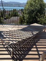 Sun Lounger Wood Metal Frame Outdoor Deck Chair Used