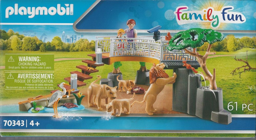 PLAYMOBIL FAMILY FUN 70343 ZOO IL RECINTO DEI LEONI new‪ (Neuf‬
