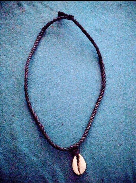 Collier Pendentif Coquille Kauri Véritable Avec Perles Turquoise - Parisienne