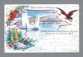 1902, GENÈVE, CONCOURS INTERNATIONAL DE MUSIQUE, CARTE OFF.