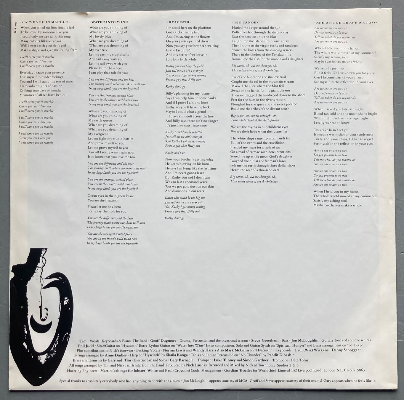 Vinyles: TIM FINN - BIG CANOE – D'occasion à Poliez-Pittet par Newtown-Records 2