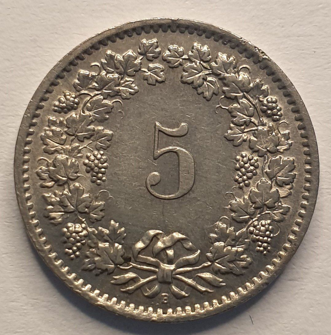 Tutti le monete: VARIANTE 5 CENTIMES 1965 RUPTURE DE COIN – Usato da Sonceboz-Sombeval venduto da Simuncons 1
