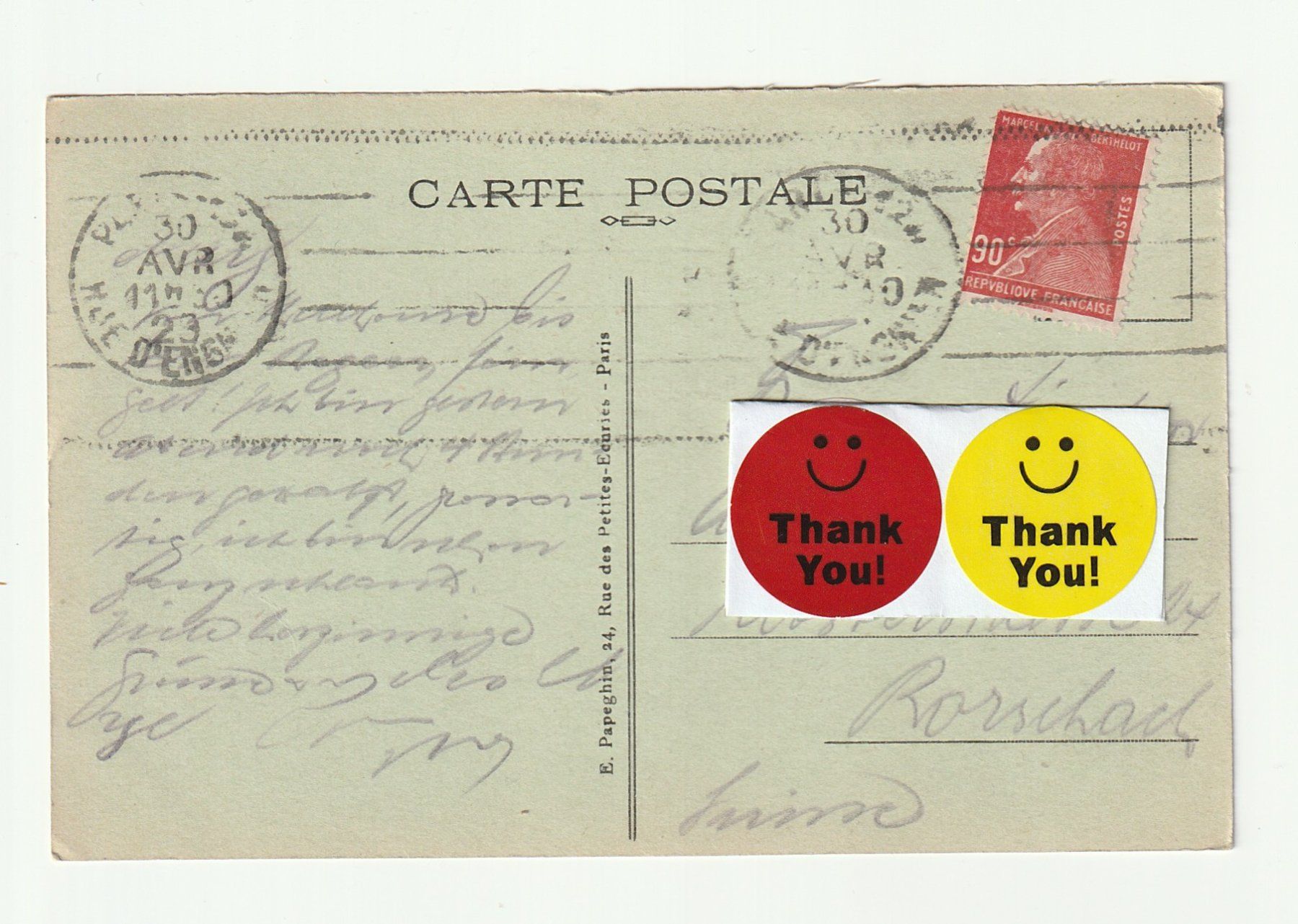 Cartes postales: Ansichtskarte Paris Louvre und Arc de Triomphe 1923 – D'occasion à St. Gallen par Ricardo_Deals 1