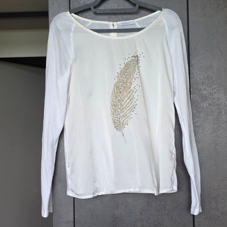 🐸 NILE BLUSE S SEIDE FEDER NIETENDEKOR SEIDENBLUSE OBERTEIL
