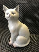 FIGURINE CHAT CHATON EN TERRE CUITE ÉMAILLÉE