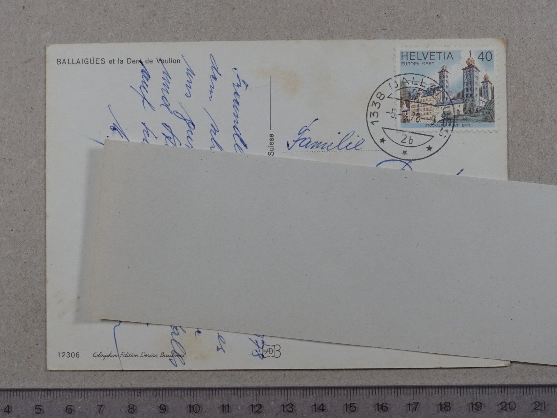 Ansichtskarten: Ballaigues, 1978 – Gebraucht aus Lenzburg von fh1 1