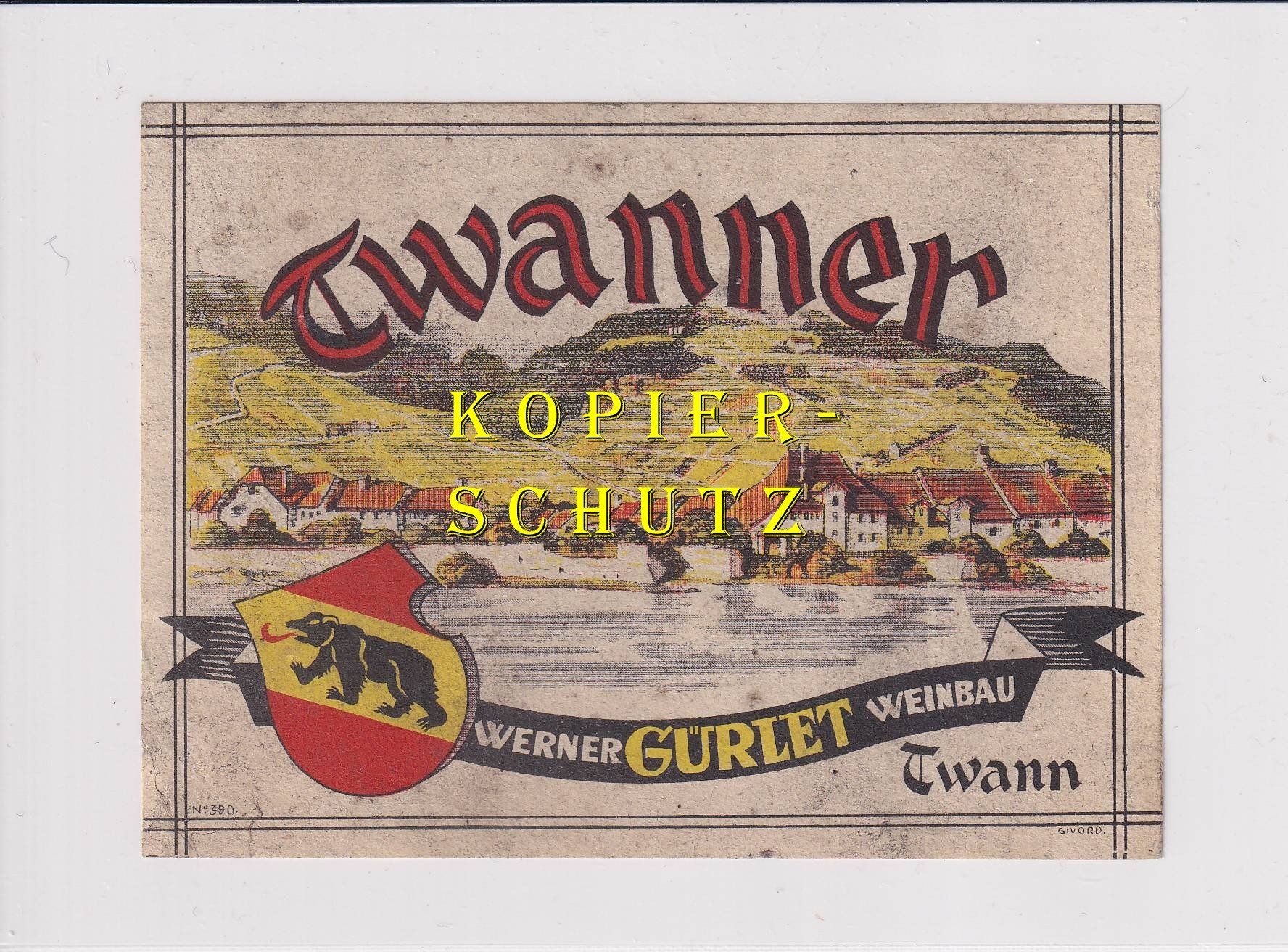 Papiere: Etikette - Twanner /bd – Gebraucht aus Hombrechtikon von Rudolf07