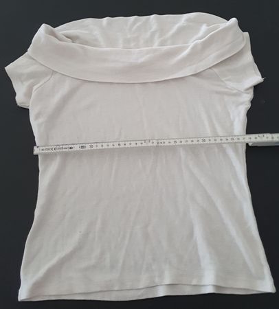 T-shirt blanc à col bateau, taille M Morgan- Élégant