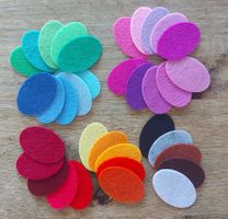 10 Stück Filz Ovale 6.5*4.4 cm gestanzt, Felt Die cuts