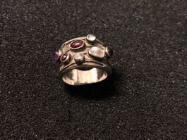 Ring Silber mit Steinen Grösse 56gut erhalten