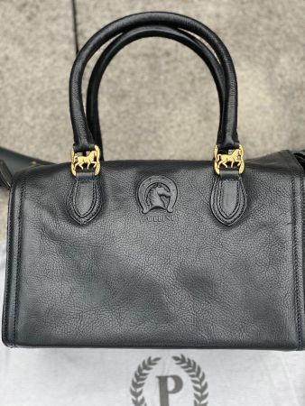 Pollini heritage handbag black leather