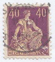 1908  Helvetia mit Schwert  Nr.107 Type 1   nach SBK 120Fr.