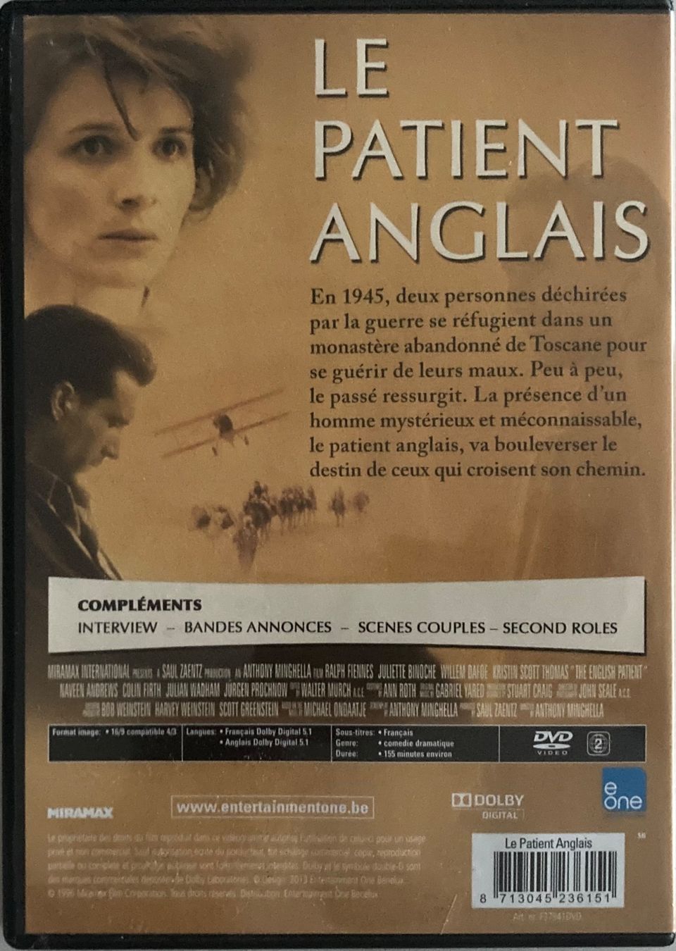 Alle DVDs: LE PATIENT ANGLAIS – Gebraucht aus Poliez-Pittet von Newtown-Records 1