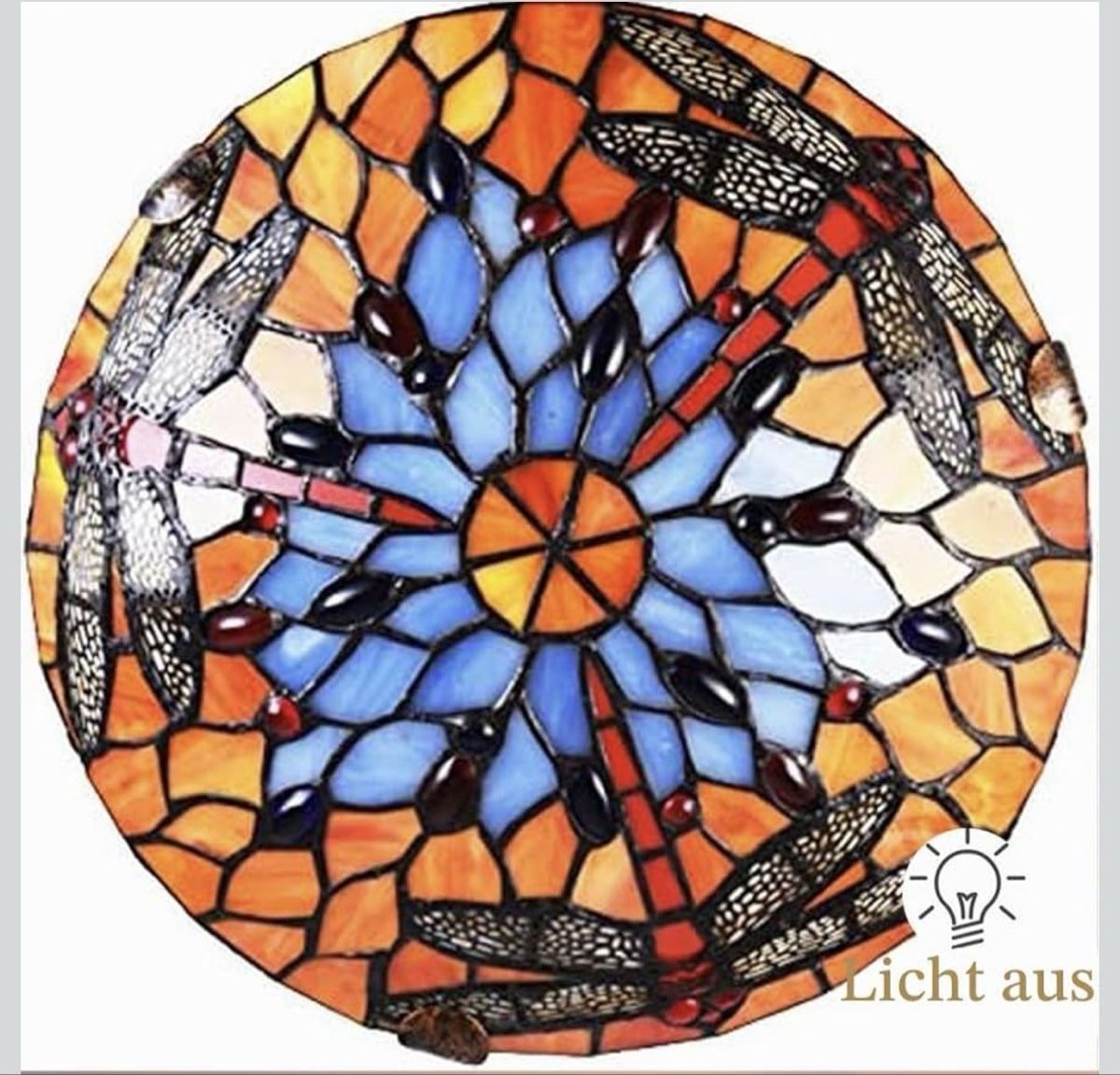 Kronleuchter & Deckenlampen: Deckenleuchte Tiffany Stil Retro Buntglas – Neu und originalverpackt aus Strengelbach von retourenjaeger.ch 1