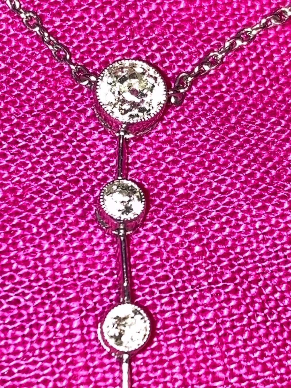 Catenine: Jugendstil Collier Platin mit Diamanten und Opal – Usato da Zuerich venduto da SaTs-43 2