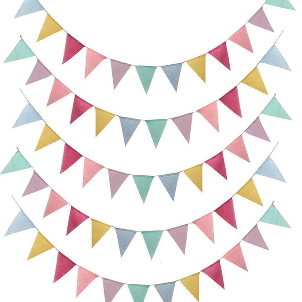 Bandiere: Banner mit 48pcs Dreieck Flaggen Deko – Nuovo (secondo la descrizione) da Thun venduto da onlino 2