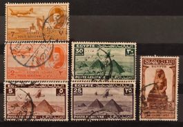 Ägypten 1926-1933 Flugpost & Statues 6 Werte gestempelt o