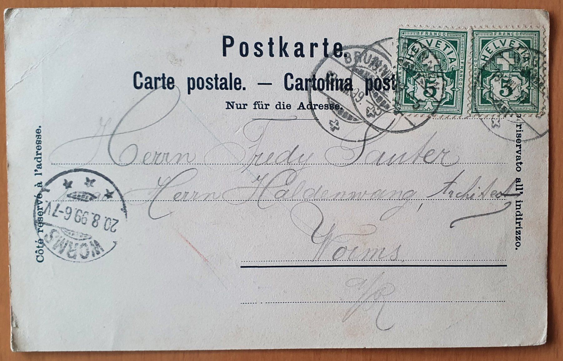 Ansichtskarten: Brunnen 1899 - Hotel Bellevue – Gebraucht aus Kreuzlingen von Rschweiz1 1