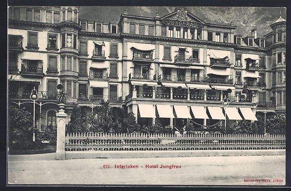 Cartoline postali: AK Interlaken, Das Hotel Jungfrau – Usato da Berlin venduto da bartko-reher