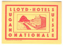 Kofferaufkleber Lugano, Lloyd-Hotel Nati