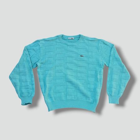 Lacoste vintage knitted turquoise sweatshirt retro pull M
